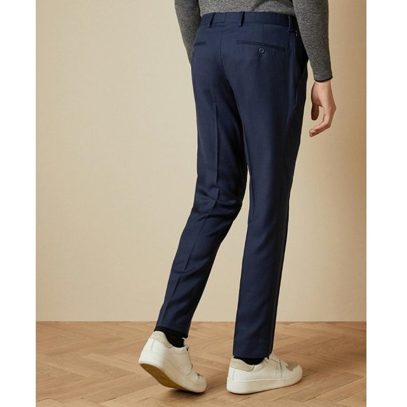 NWT Ted Baker Endurance Birdseye Suit Trouser OVAAT Pant Blue Size 36 $295 3B058 - Picture 3 of 5